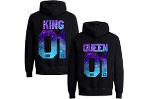 Couples Shop King Queen Hoodie Pullover für Paare