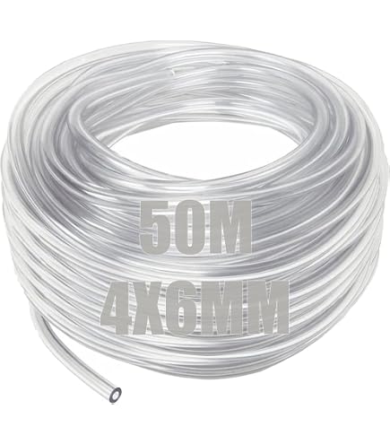 Manguera Transparente 8x11mm - 5 Metros Con 2 Abrazaderas, PVC Alimenticio Para Agua, Gas, Aceites Y Acuarios