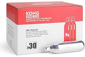 KONG MING CAR Cartouches CO2, Bouteille de gaz CO2 Haute pureté avec boîtier en Acier, sans Huile & Conception Anti-Fuite pour appareils pneumatiques & Accessoires