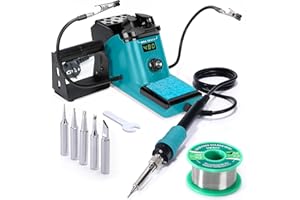 YIHUA 926 LED III 60 W cyfrowy wyświetlacz lutowniczy, zestaw do lutowania z 2 pomocnymi rękami, 5 dodatkowych grotów lutowniczych, bezołowiowy drut lutowniczy, automatyczny tryb uśpienia (wtyczka EU)
