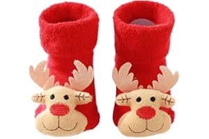 TinaDeer Antirutsch Weihnachten Cartoon Babysocken Neugeboren Baby Kleinkinder Mädchen Jungen Baumwolle Socken Herbst Winter Socken Dick warm Socken für Baby 0-3 Jahre