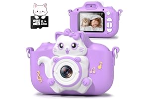 Gofunly Macchina Fotografica Bambini, 2.0 Pollici Mini Ricaricabile Fotocamera Digitale Bambini HD 1080P Selfie Videocamera con Scheda 32GB, Regalo Natale & Compleanno per Ragazze Ragazzi 3 a 12 Anni