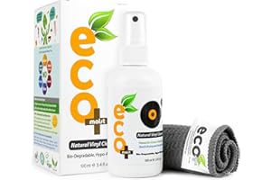 Nettoyant Naturel Ecomoist pour Disque Vinyle 100 ML avec Chiffon Microfibre, élimine la poussière et protège l'étiquette des disques Vinyle et LP, nettoyant Antistatique et écologique pour disques