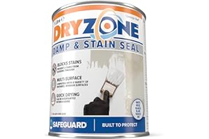 Dryzone Damp & Stain Seal Paint (500ml, White) | Block Damp Stains on Plaster, Cement, Stone, Mortar Interior Surfaces | White Matt Undercoat Paint