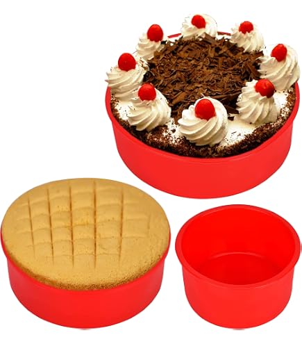 Set 4 Moules Silicone Patisserie SIYINGSAERY - 25cm, 20cm, 15cm, 10cm Pour Gâteaux Et Pains