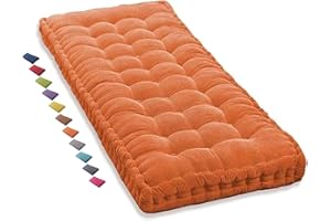 ILIEMAO Cuscino per Panca da Esterno 80x40 120 x 40 da Giardino 180 90x45 120 x 50 100x40 110x40 100 x 50, Cuscino Panca Esterno 120x45 Interno 45x45, Cuscini per Sedie Cucina Divano 40x40(Orange 1N,100x35cm