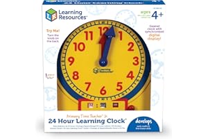 Learning Resources Reloj de 24 Horas para los Alumnos Primary Time Teacher™ - Junior 24-Hour Learnig Clock