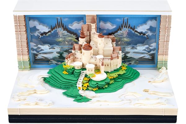 Calendrier hebdomadaire 2026 - Ville dans le ciel | Calendrier de bricolage avec château en papier comme décoration de bureau | Décoration d'hiver magique
