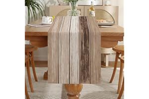 LOZULO Beżowy bieżnik na stół w stylu vintage rustykalny bieżnik na stolik kawowy 40 cm szerokości lniane paski wzorzysty obrus na zewnątrz wodoodporny obrus dekoracja 40 x 140 cm