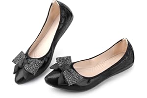 Kivors Womens Ballet Flats Shoes Rhinestone Wedding Ballerina Fold Up Shoes Foldable Sparkly Comfort Slip On Ladies Loafers