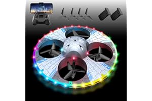 Charmofun UFO Drone con Telecamera, Drone per Bambini e Principianti e Luci LED, Droni Quadricottero RC con Flip a 360°, Dotato di Due Batterie, Mini Droni Giocattolo Regalo per Ragazzi e Ragazze