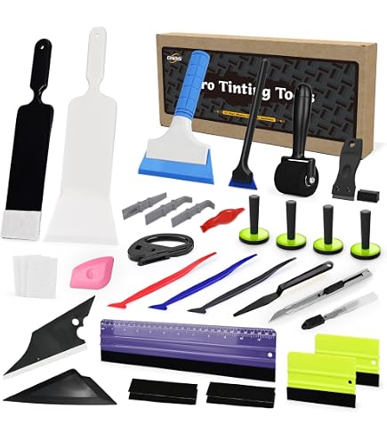 Tint Tools 5-Piece Window Tint Squeegee Set | Triangle Vinyl Wrap Tools For Car Tinting & Film Installation Auto Film Application Tools