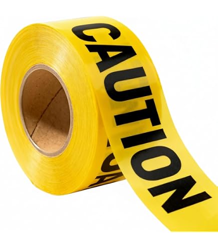 BufulCode Black and Yellow Non-Adhesive Barrier Tape (250m x 75mm