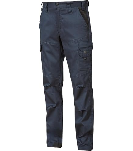 U-Power Ocean Pantaloni Da Lavoro Uomo, Cargo Slim Fit In Cotone Stretch, Multi-tasche, Black Carbon, Taglia S