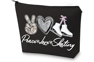 WZMPA Pattinaggio sul ghiaccio Cosmetici Make Up Bag Figure Pattinaggio Ispirato Regalo Pace Amore Pattinaggio Trucco Sacchetto Cerniera Sacchetto Pattinaggio Ice Merchandise, Pattinaggio di pace BL,