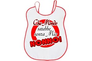 PASSAPAROLA Bavagliolo/Bavaglio/Bavaglione per Adulti,Anziani,spiritoso,divertente, simpatico,umoristico,cotone100%, MADE IN ITALY,doppio strato jersey più spugna dim.53x49 cm.