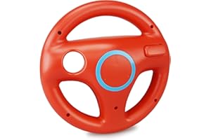 smardy Volante da Corsa Rosso Racing Wheel Compatibile con Nintendo Wii Telecomando Controller per Mario Kart Game, Giochi di Guida