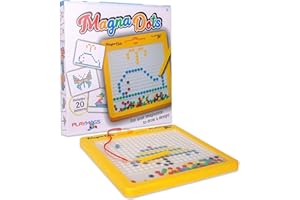 Playmags Magna Dots - Grand Tableau magnétique 12,5" pour Enfants - Tableau magnétique à Pois avec Stylo magnétique - Aimants Magna Safe pour Enfants et Tout-Petits - Jouet de Voyage