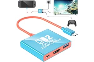 Switch 2 TV Dock, Reisezubehör für Nintendo Switch 2 Dockingstation, Unterstützung 4K@60Hz TV-Modus, tragbarer TV-Adapter für Zuhause/Reisen/Party mit HDMI 2.0/PD 100W/USB 3.0-Anschluss