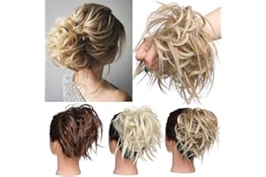 ‎TESS TESS Haargummi Haarteil Dutt mit Haaren Glatt struppige Haarknoten Hochsteckfrisuren günstig Haarverlängerung für Frauen 45g Honigblond/Lichtblond