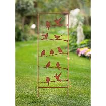 Set De 3 Piquets Déco Palmier En Métal Rouillé - Décoration Jardin Et Terrasse - 50/70/100 Cm