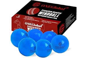 ONEGlobal Premium Windball mjuka cricketbollar | hållbara, mjuka vindbollar med äkta studs och gunga | Perfekt för utomhus- och inomhusträning, coaching och familjekul (6 gul, senigor)