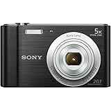 Sony DSCW800B.CEH Digital Compact Camera (20.1 MP, 5x Zoom, 2.7 LCD, 720p HD, 26 mm Sony G Lens) - Black