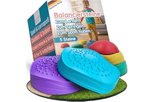 MAVIE&ME Mavie & me Balanciersteine für Kinder 5er Set Stapelsteine Indoor & Outdoor zum Balancieren, Motorik Förderung Bewegung & Gleichgewicht, Balance Steine, stepping stones Flusssteine