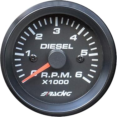 Tachymètre électrique 52 Mm – 0-8000 Tr/min – Pour Moteur Essence 2 à 8 Cylindres – Voiture, Bateau – Rétroéclairage LED