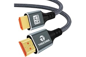 Thsucords Cable HDMI 8K 4K 2M, Alta Velocidad HDMI 2.1 8K@60Hz, 4K@120Hz 144hz 48gbps compatible con Roku/PS5/HDTV/Blu-Ray