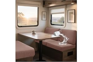 ‎NNSMUN NNSMUN Bezüge Für Wohnwagenpolster Jacquard, rutschfeste Wohnmobil Sitzpolster Bezug Mit 2 Cord Wasserdichtes, Sofa Sitzkissenbezug Für Schonbezug Wohnwagen Polster (Coffee,L 65-95cm,W 40-65cm)