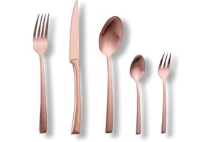 ECHTWERK Zestaw sztućców Avelino z brązu, 30-częściowy, sztućce dla maksymalnie 6 osób, stal nierdzewna 18/10, matowane, wysokiej jakości zestaw sztućców, na świąteczne tablice, w zestawie kaseta do