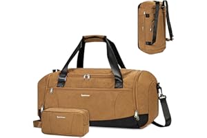 SPORTSNEW Borsa sportiva da uomo con scomparto per scarpe e scomparto bagnato e borsa da toilette Weekender borsa da allenamento da donna con maniche trolley, Giallo marrone