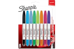 Sharpie Marqueurs permanent | pointe double | Couleurs Assorties | Lot de 8