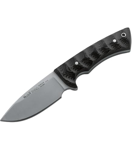 Muela Rhino Jagdmesser Kojote – Klinge Aus Sandvik 14C28N Stahl, Micarta-Griff, Mit Ledertasche