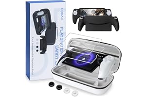 CoBak Accessories Bundle for PlayStation Portal - 1*Carrying Bag with 2*Screen Protector, 1*Grip Case, 4*Keycaps, White