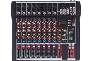 GORGIVOUS Professioneller Mixer, 8-Kanal Tischsystem, Digitale Schnittstelle für Studio-Mixer