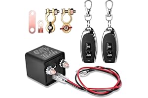 CRESBEL Interruptor de Desconexión de Batería Remota: Interruptor Corte de Coche Remoto Inalámbrico con Control Remoto Dual, DC 12V 200A Interruptor de Batería del Control Remoto para Equipo Pesado,Coche