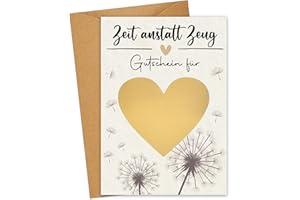 JOYEASE Gutscheine zum selber ausfüllen, Zeit anstatt Zeug, Rubbelkarten zum selber beschriften mit Umschlägen, Gutscheinkarte zum Selbstausfüllen, Geburtstagskarte