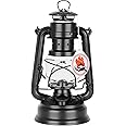 Feuerhand 276 Outdoor Hurricane Oil Lantern - German-Made Since 1893, Paraffin Lamp with Galvanized Steel, Rust-Resistant Kerosene, 300ml Tank, 20 Hour Burn, Safe Hanging or Table Use, Matte Black
