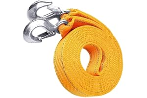ZZDZW Cable De Seguridad Remolque 5-25 Toneladas, Eslingas,4M/5M/6M7M/8M/9M/10M Correa,Cuerda Para Remolque Coche,2 Grilletes Reforzados Para Recuperación Vehículo Por Auto,SUV,Todoterreno ( Size : 6m(8T) )