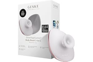 GESKE Body Brush | 4 in 1 | Design con anello in metallo | Spazzola detergente per tutto il corpo | Pulizia profonda professionale | Morbide setole in silicone | Design ergonomico per presa a due dita