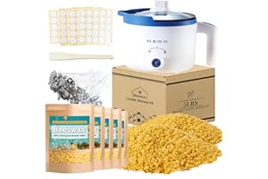 LINGQIAN Beeswax Candle Making Kit, Natural 5lbs Beeswax Pellets for Candle Making,Yellow Bees Wax for DIY Candles,Make Your Own Candle at Home