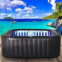 Whirlpool aufblasbar MSpa Tekapo für 4 Personen 158x158cm In-Outdoor Pool 108 Massagedüsen Timer Heizung Aufblasfunktion…