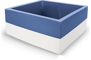 Rainbow Kids - XXL Bällebad Bällepool Kugelbad für Kinder Spielbecken für drinnen und draußen (90x90x40 ohne Bälle)- Dunkelblau-Weiss