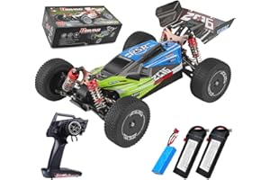 X-Verse WLtoys WLtech XKS 144001 Ferngesteuertes Auto, 2.4GHz 1:14 4WD 60KM/H Offroad Drift Auto Ferngesteuert Hochgeschwindigkeits Geländewagen RTR für Erwachsene- 3 Batterien (Blau)