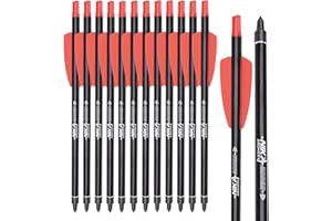 ELONG OUTDOOR Armbrust Pfeile Aluminum Bolzen 7,5" für Ek Archery Adder Cobra System mit 2" Flügeln für Zielbogenschießen Schießen