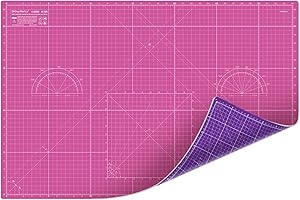 Shiny Merry Self Healing Cutting Mat A1 24"x36" – Double Sided 5-Ply Craft Mat for Sewing, Quilting, Fabric, Scrapbooking – Pink/Purple