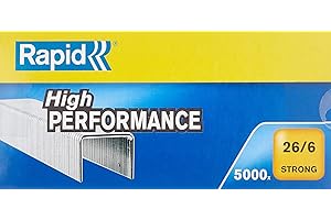 Rapid - Agrafes 26/6 Solides, Capacité 30 Feuilles, Acier Galvanisé, Boîte de 5000 Agrafes, Catégorie "STRONG"