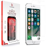 BABİLDEN Apple Iphone 8 i&ccedil;in Tasarlanmış U&ccedil;tan Kenara Kapsama Tam Koruma Dayanıklı Temperli Cam Beyaz